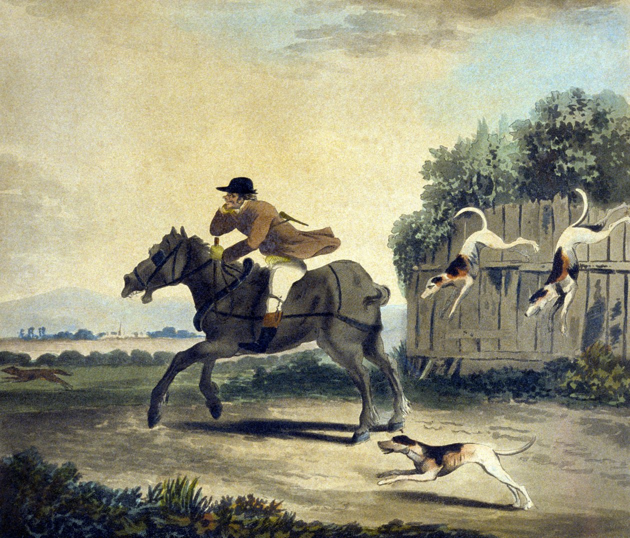 Přední kůň týmu, z Pytchley Hunt, vyrytý F. Dukesem (1745-1812) od Charles Lorraine (after) Smith
