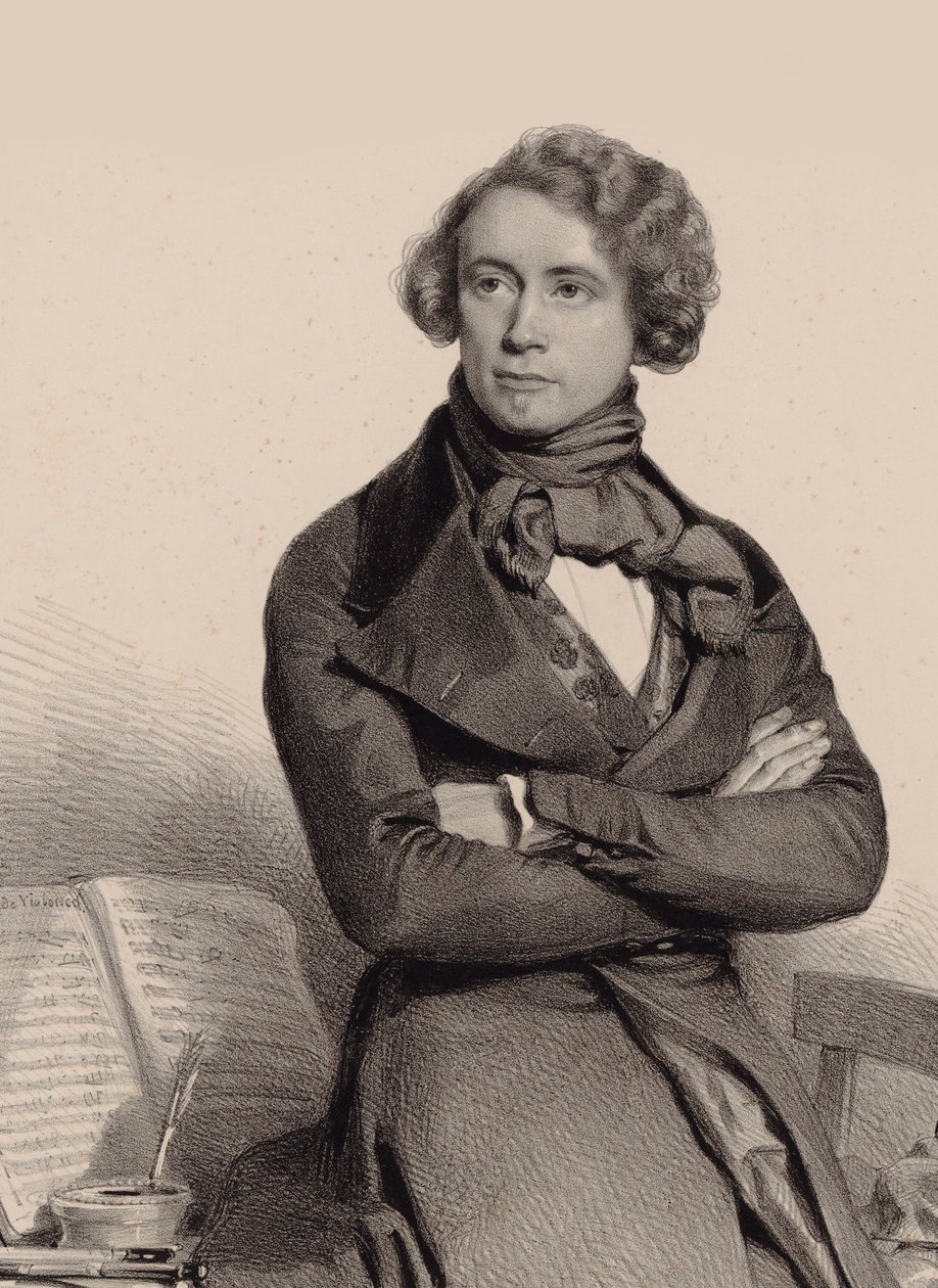 Portrét violoncellisty a skladatele Adriena-Françoise Servaise 1807-1866, 1838. od Charles Louis Baugniet