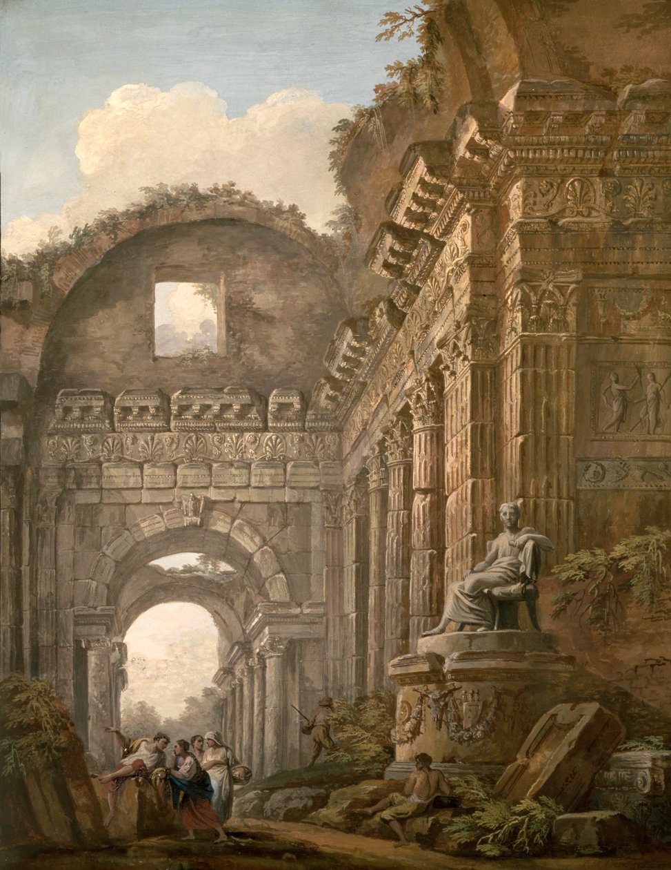 Architektonické ruiny od Charles Louis Clerisseau