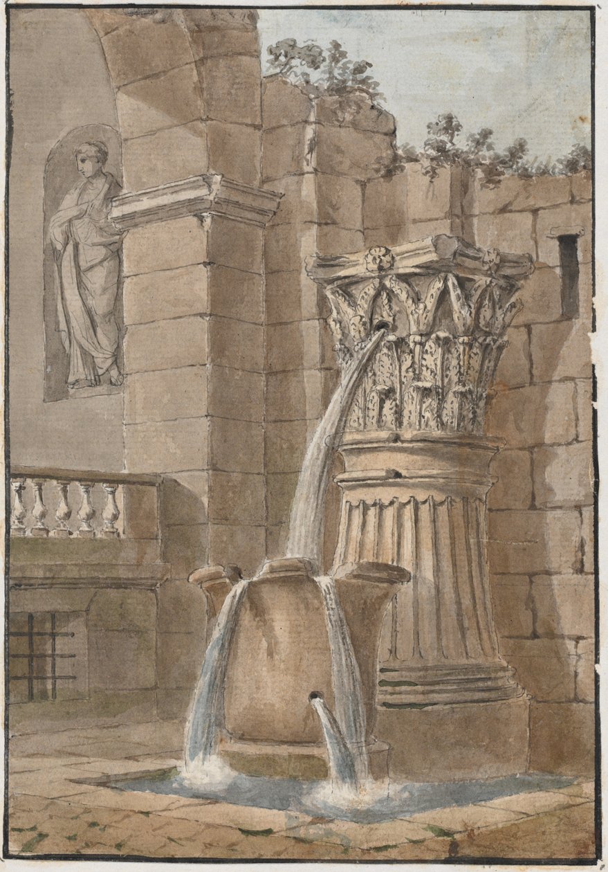 Fontána na nádvoří od Charles Louis Clerisseau