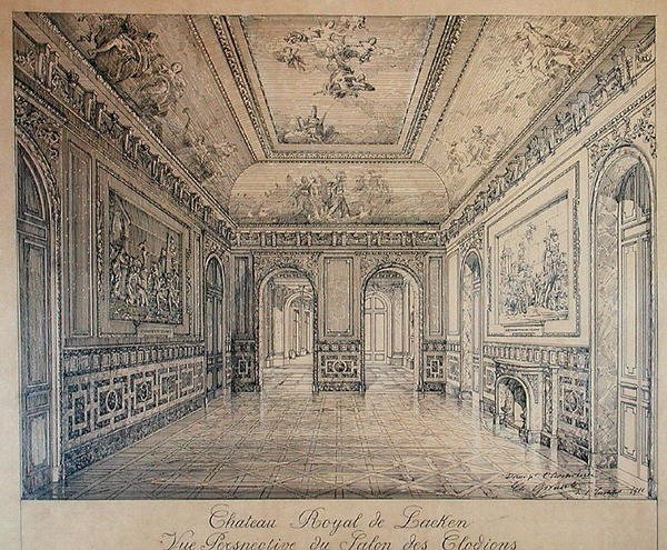 Salon des Clodions v královském paláci v Laekenu od Charles Louis Girault