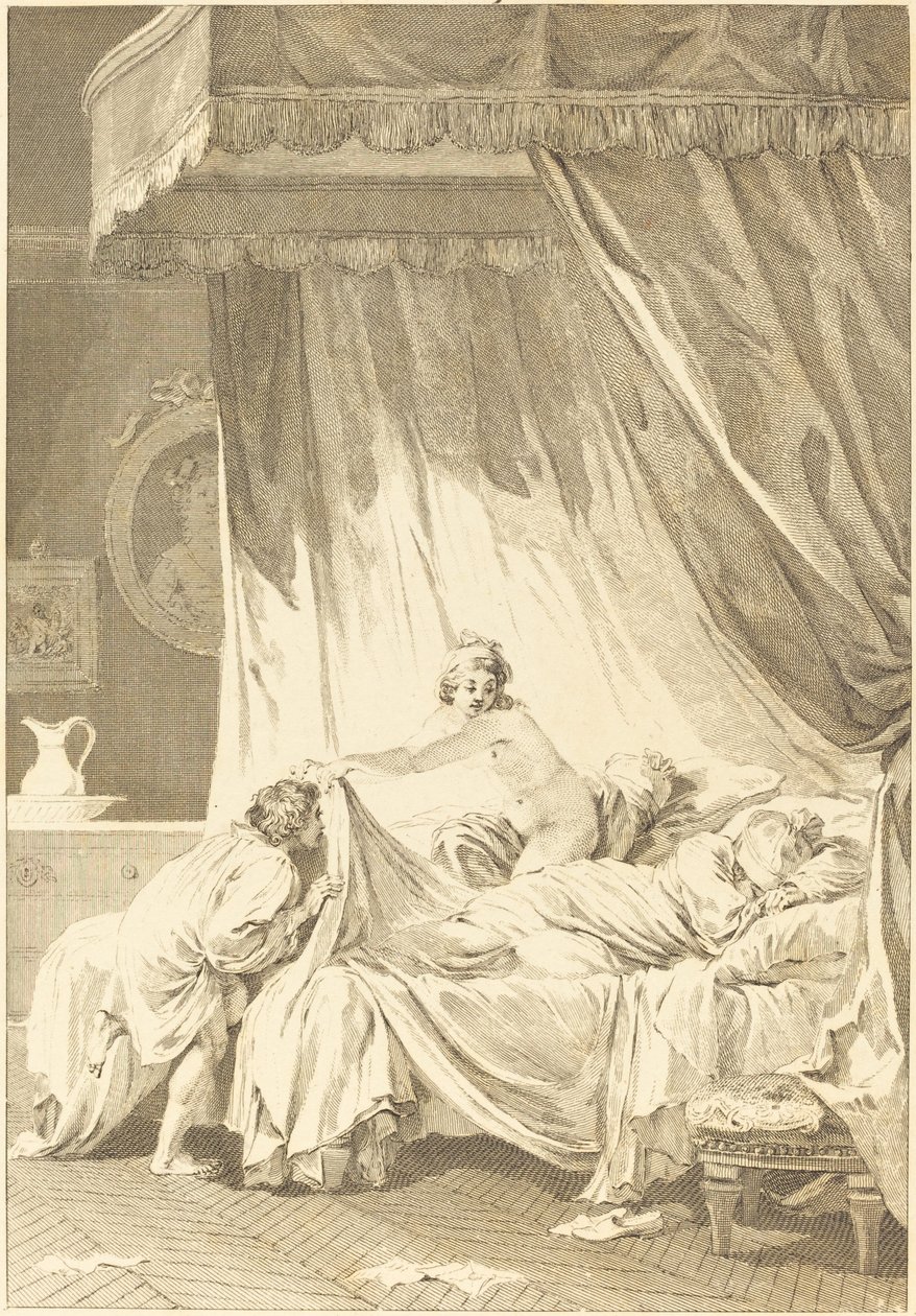 Mona Lisa: Postel od Charles Louis Lingée after Jean Honoré Fragonard