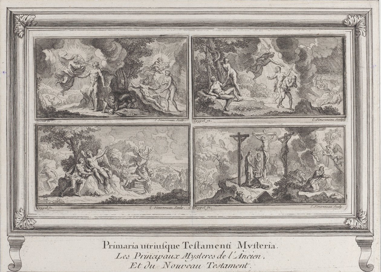 Čtyři biblické scény: hlavní tajemství Starého a Nového zákona Les principaux..., 1680-1728. od Charles Louis Simonneau