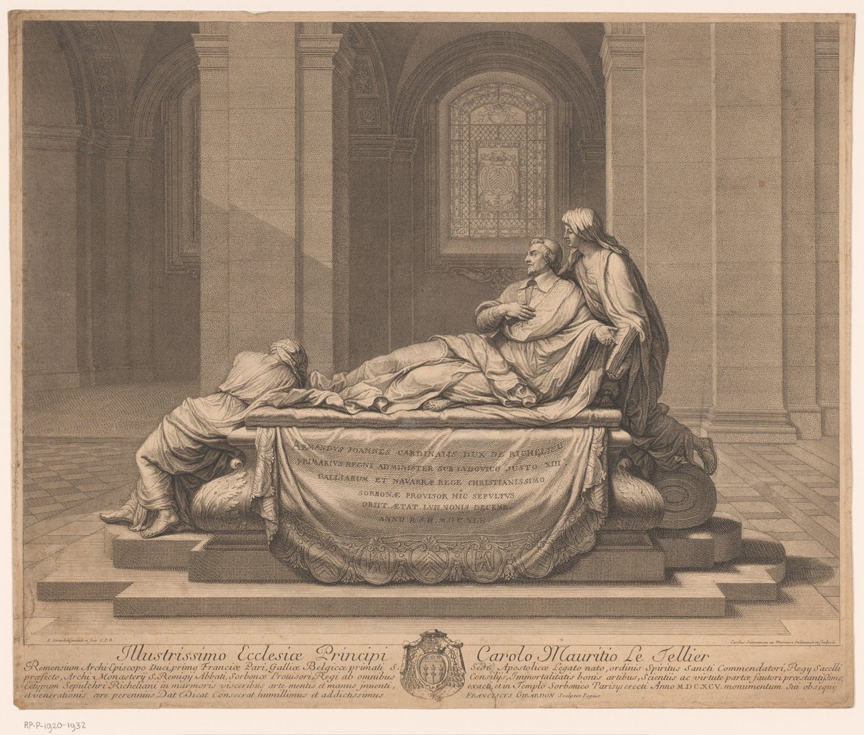 Pohřební pomník Armand-Jean du Plessis vévody z Richelieu od Charles Louis Simonneau