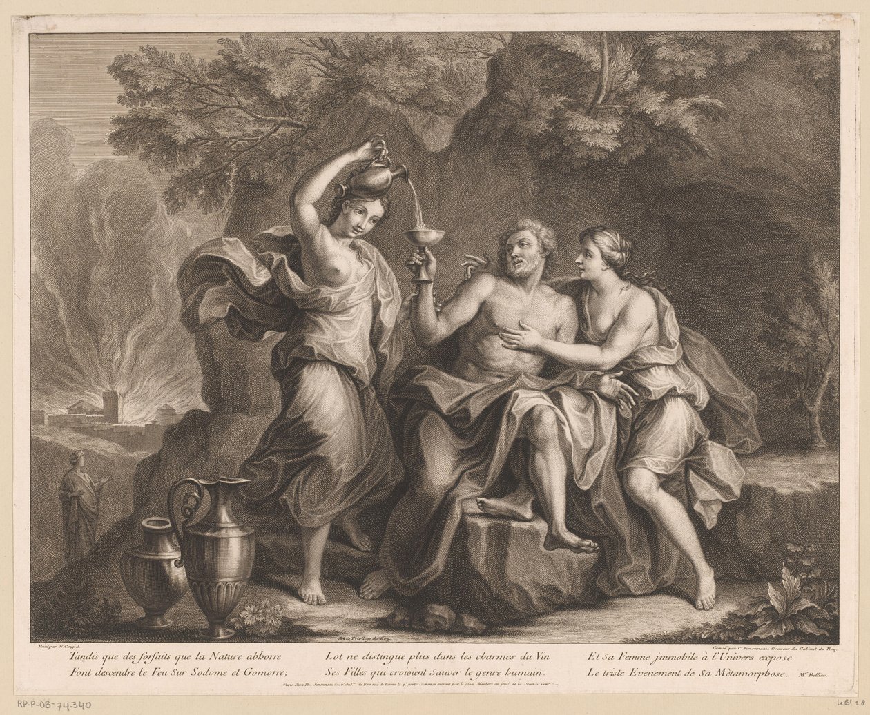 Lot a jeho dcery od Charles Louis Simonneau
