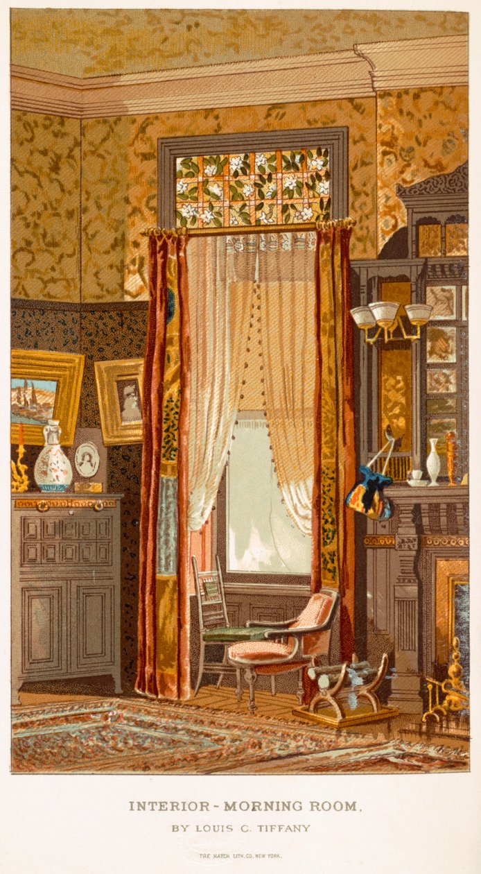 Morning Room 1881, Tiffany, Charles Louis z C Harrisons Womans Handiwork in Modern Homes New York 1881 od Charles Louis Tiffany