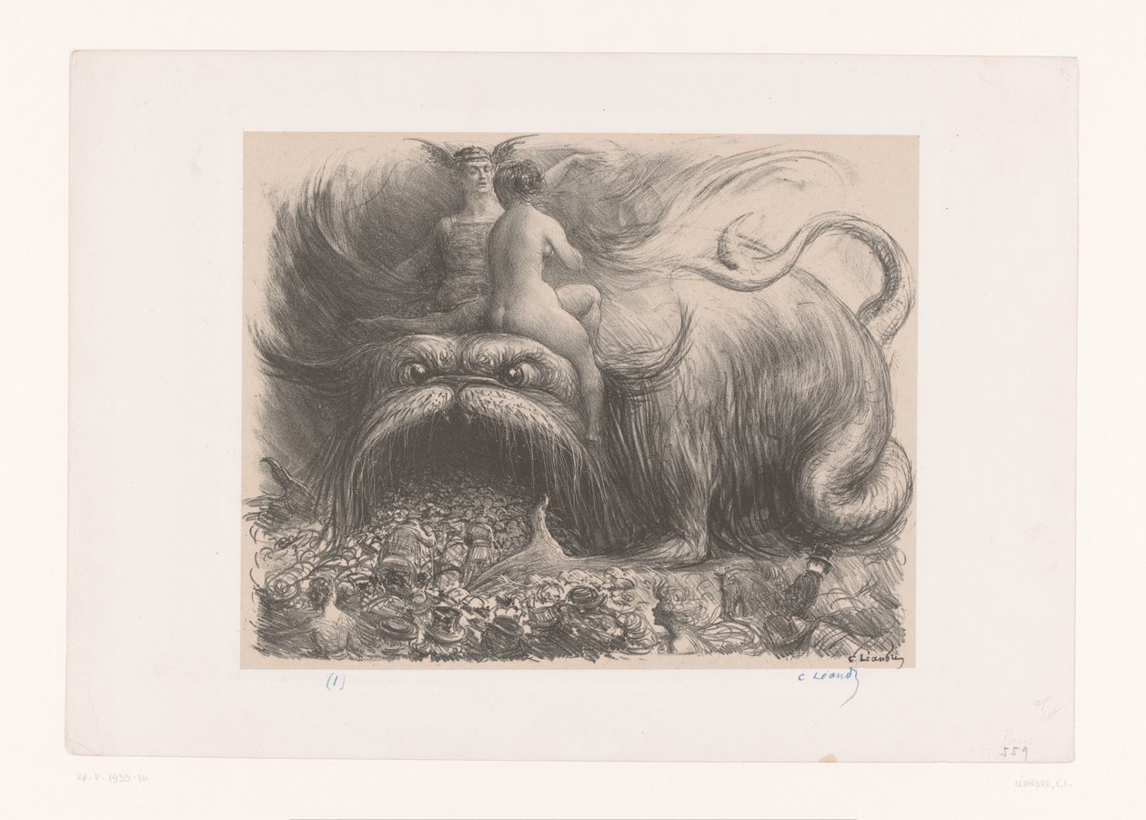 Monstrum, které požírá lidi Paříž, le plus grand monstre du monde (...) od Charles Lucien Leandre