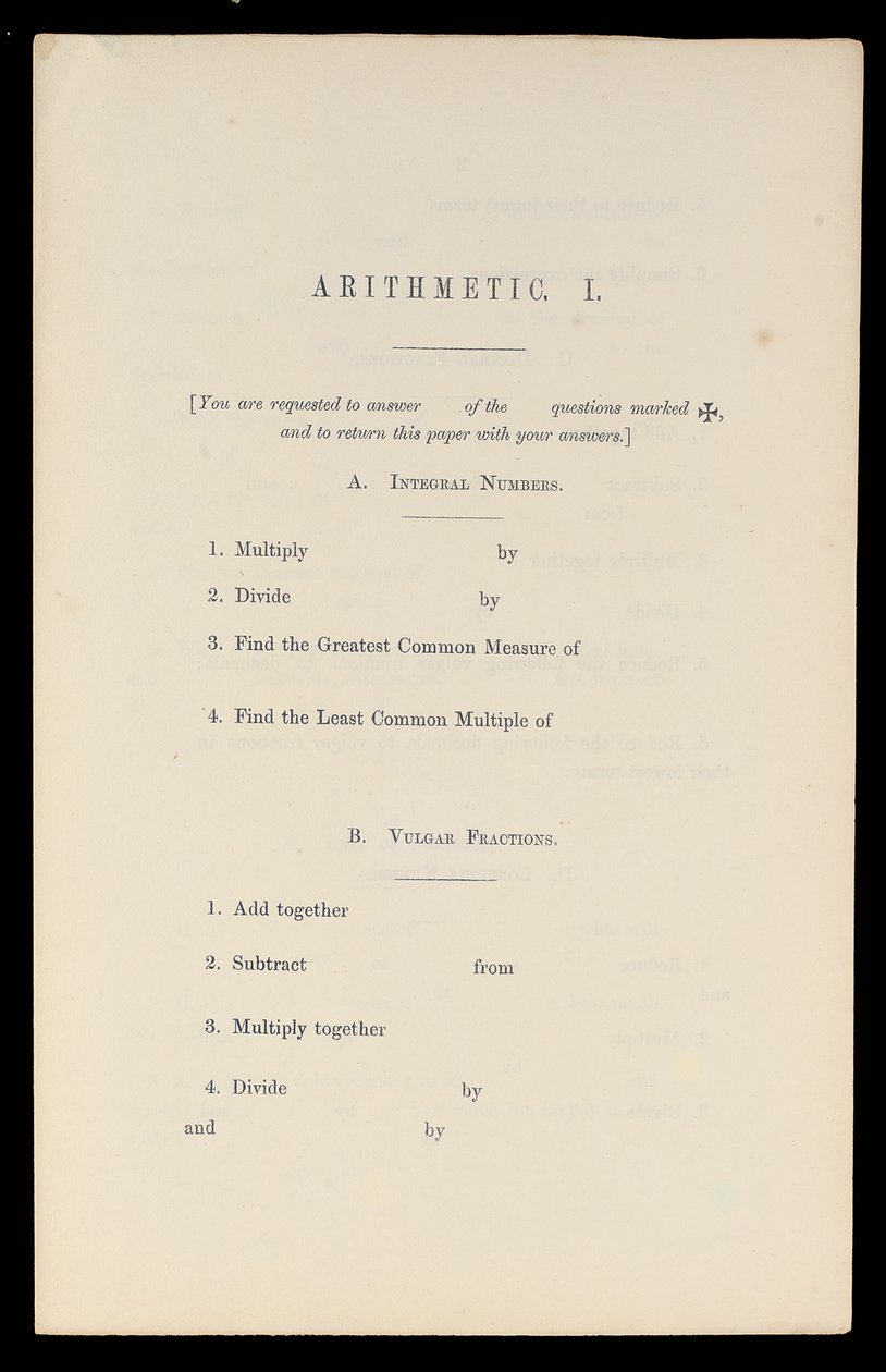 Aritmetika, Oxford University Press, cca 1870 (tisk) od Charles Lutwidge Dodgson