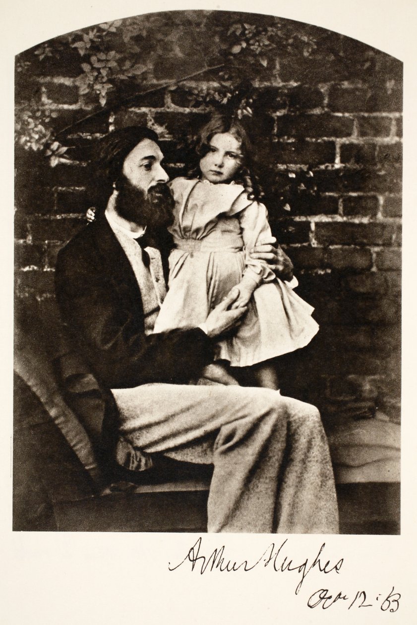 Arthur Hughes a jeho dcera Agnes, 12. října 1863 (sépiová fotografie) od Charles Lutwidge Dodgson