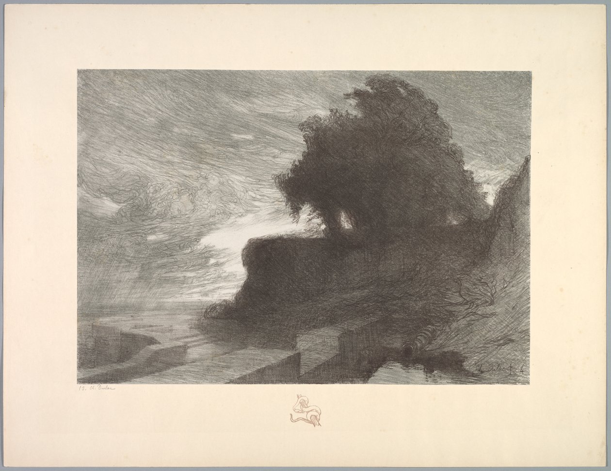 Suite of Landscapes: Landscape, Plate 4, Note, Had, 1892-1893. od Charles Marie Dulac