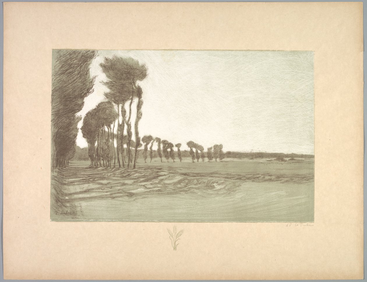 Suite de Paysages: Krajina, Talíř 5, Remarque, Tři stébla pšenice od Charles Marie Dulac