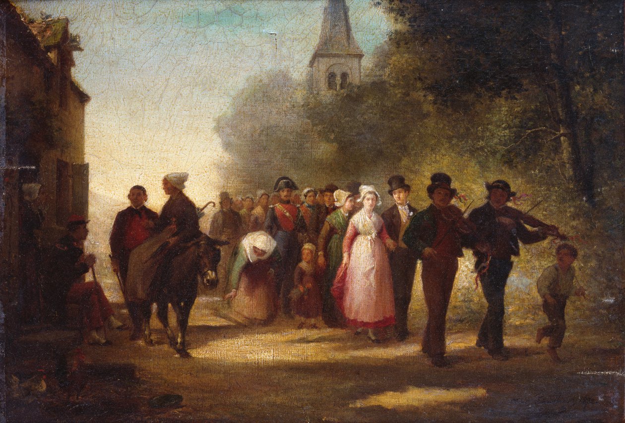 Vesnická svatba, 1872 od Charles Marie Lhuillier