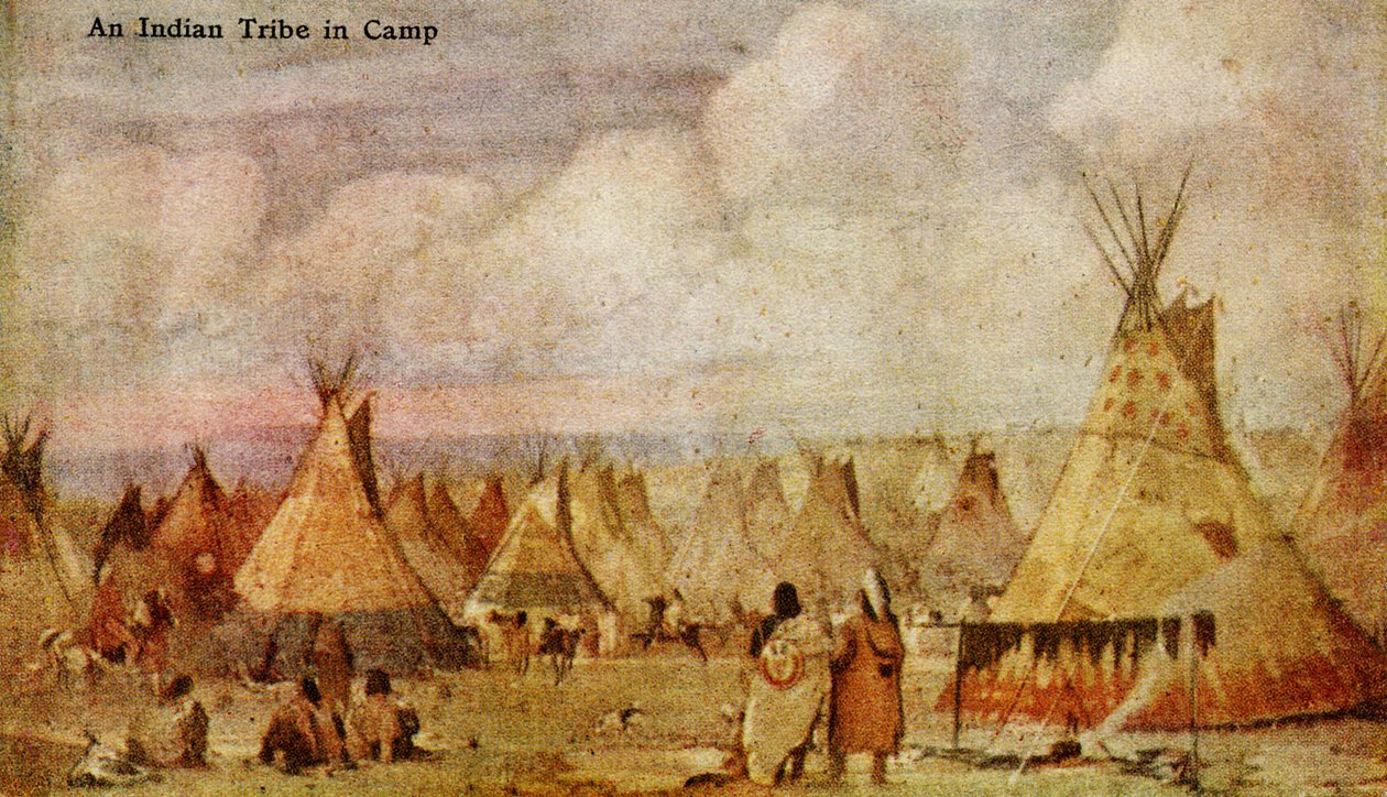 Indiánský tábor od Charles Marion Russell