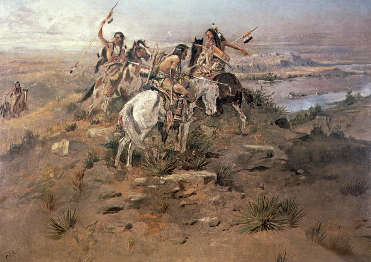 Indiáni objevují Lewise a Clarka od Charles Marion Russell