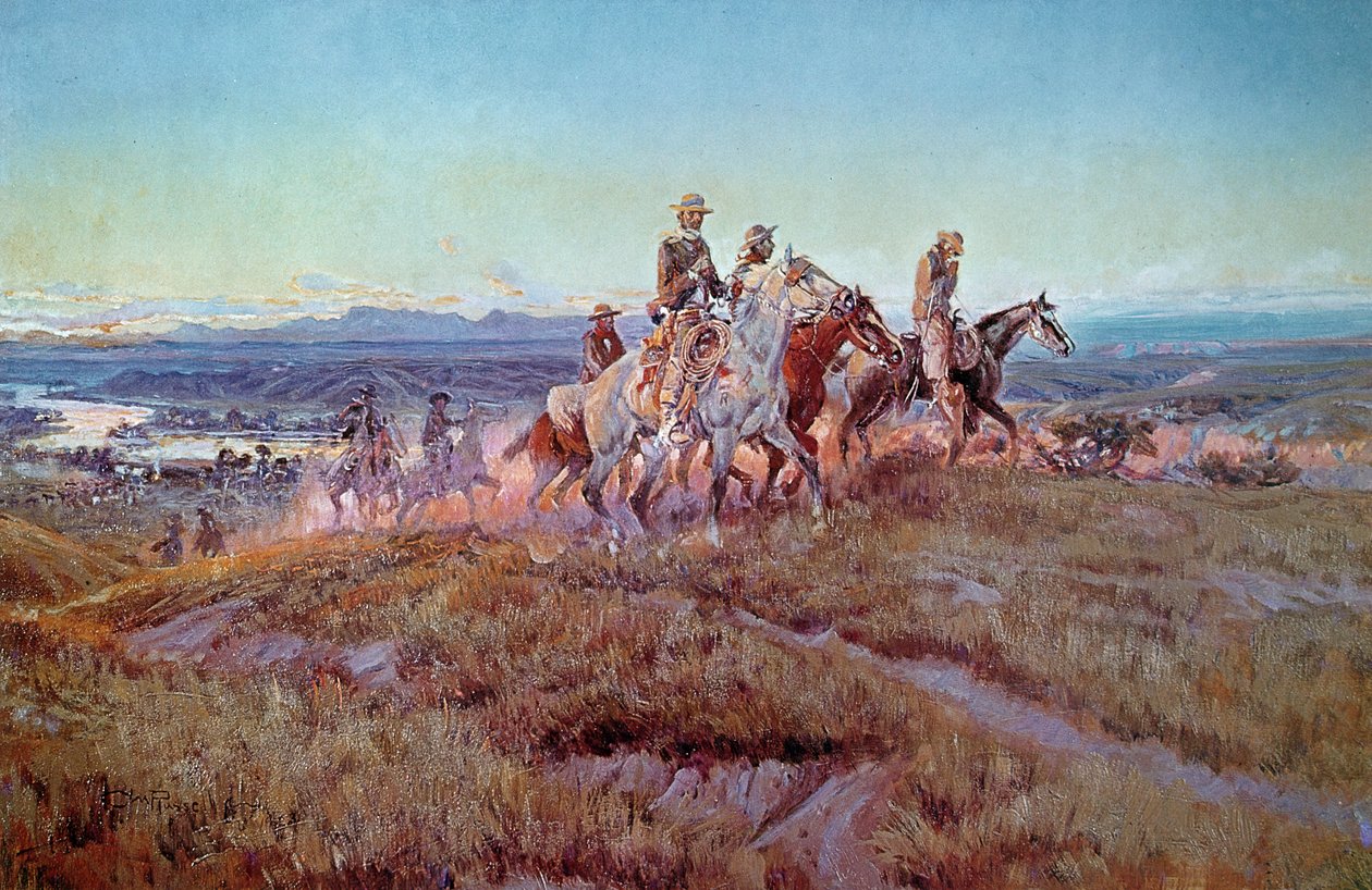 Riders of the Open Range (olej na plátně) od Charles Marion Russell