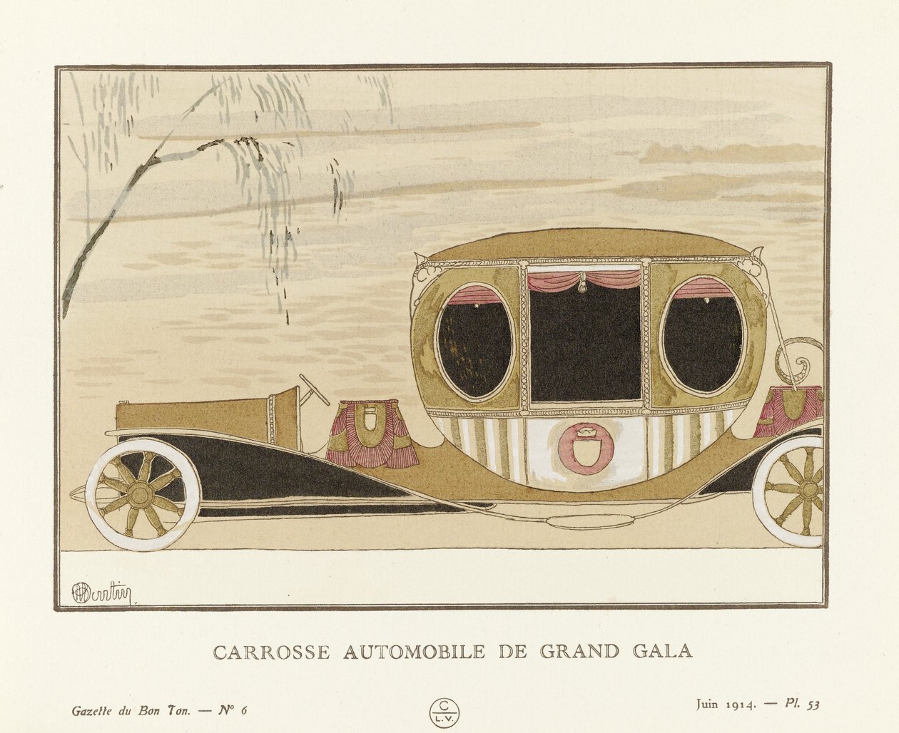 Grand Gala Automobile Coach, pub. 1914 (šablonový tisk) od Charles Martin