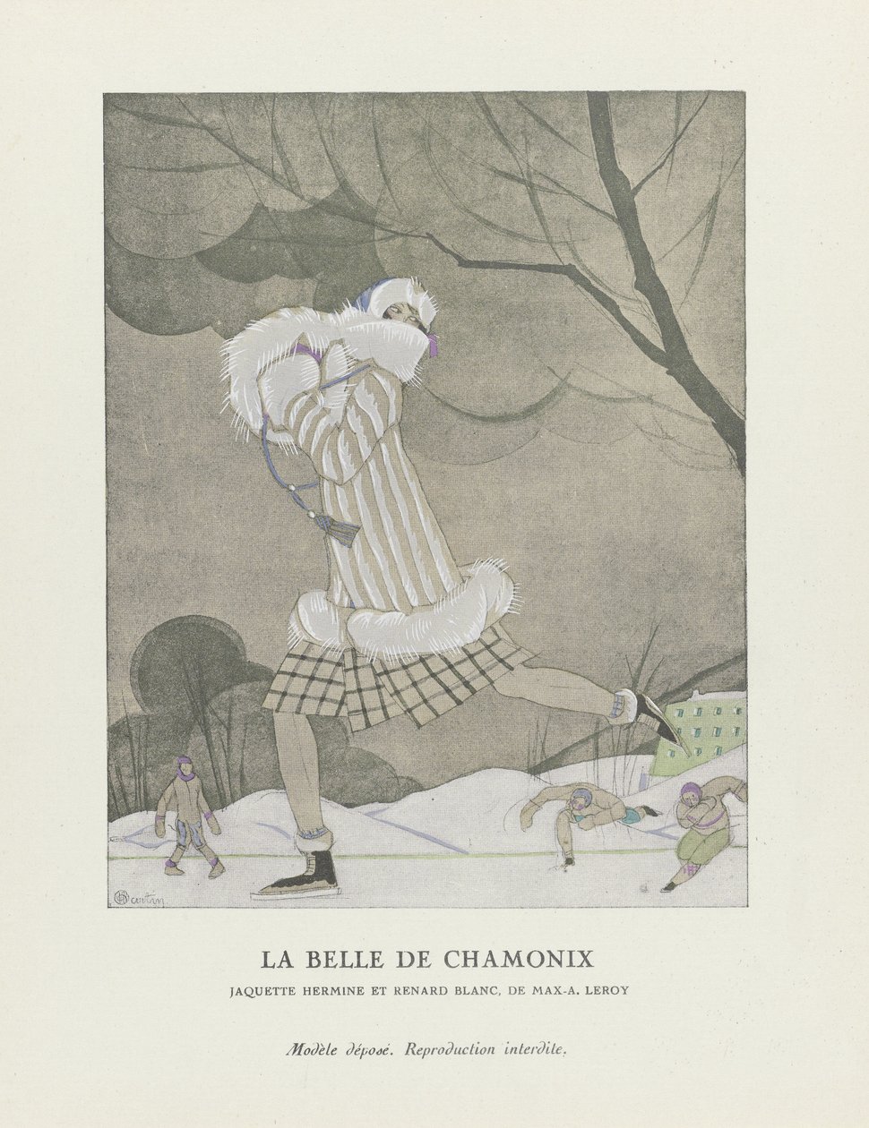 La Belle de Chamonix, hospoda. 1924 (tisk šablony) od Charles Martin