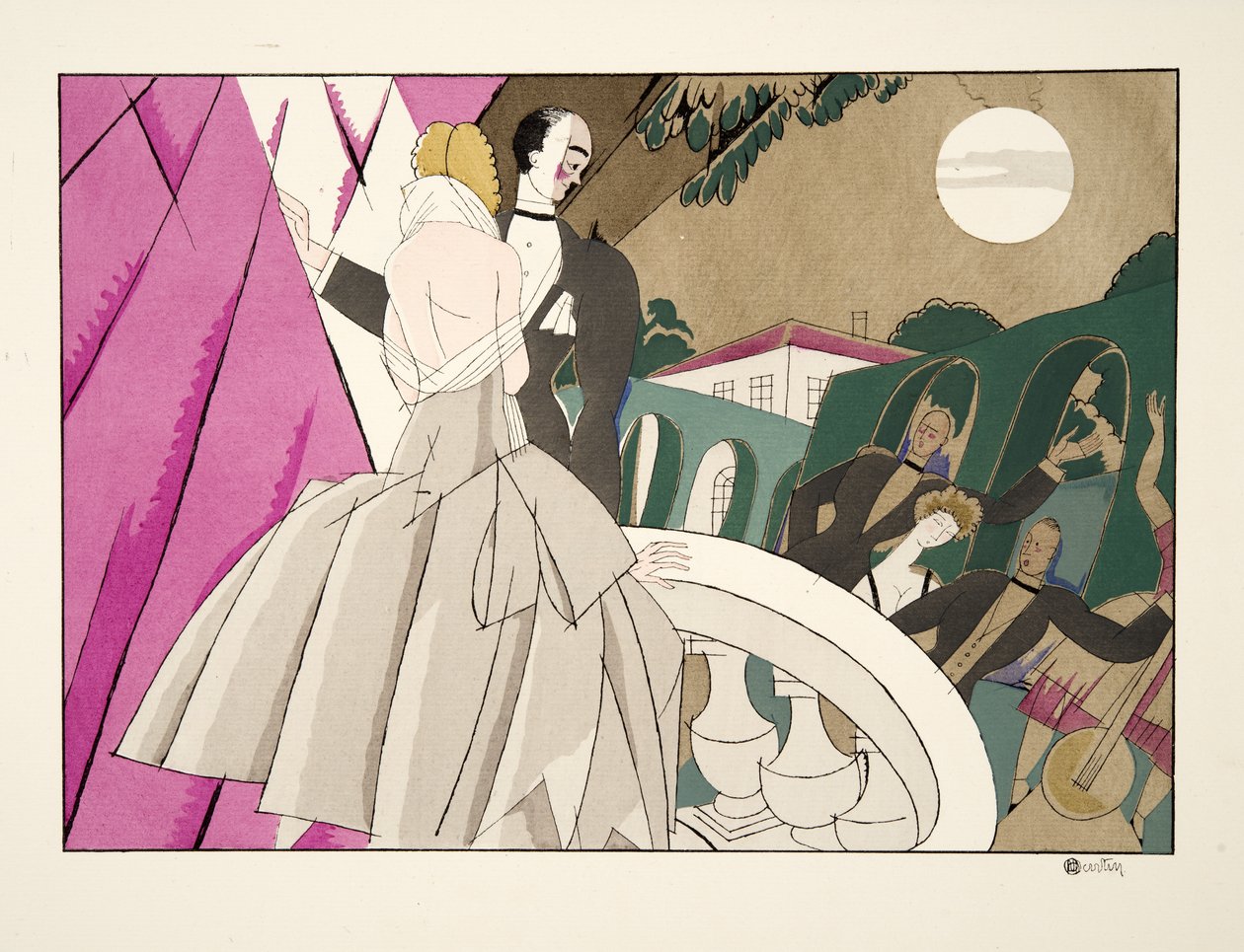 La Mariee, od Sports & Entertainment, hospoda. 1914 (tisk šablony) od Charles Martin