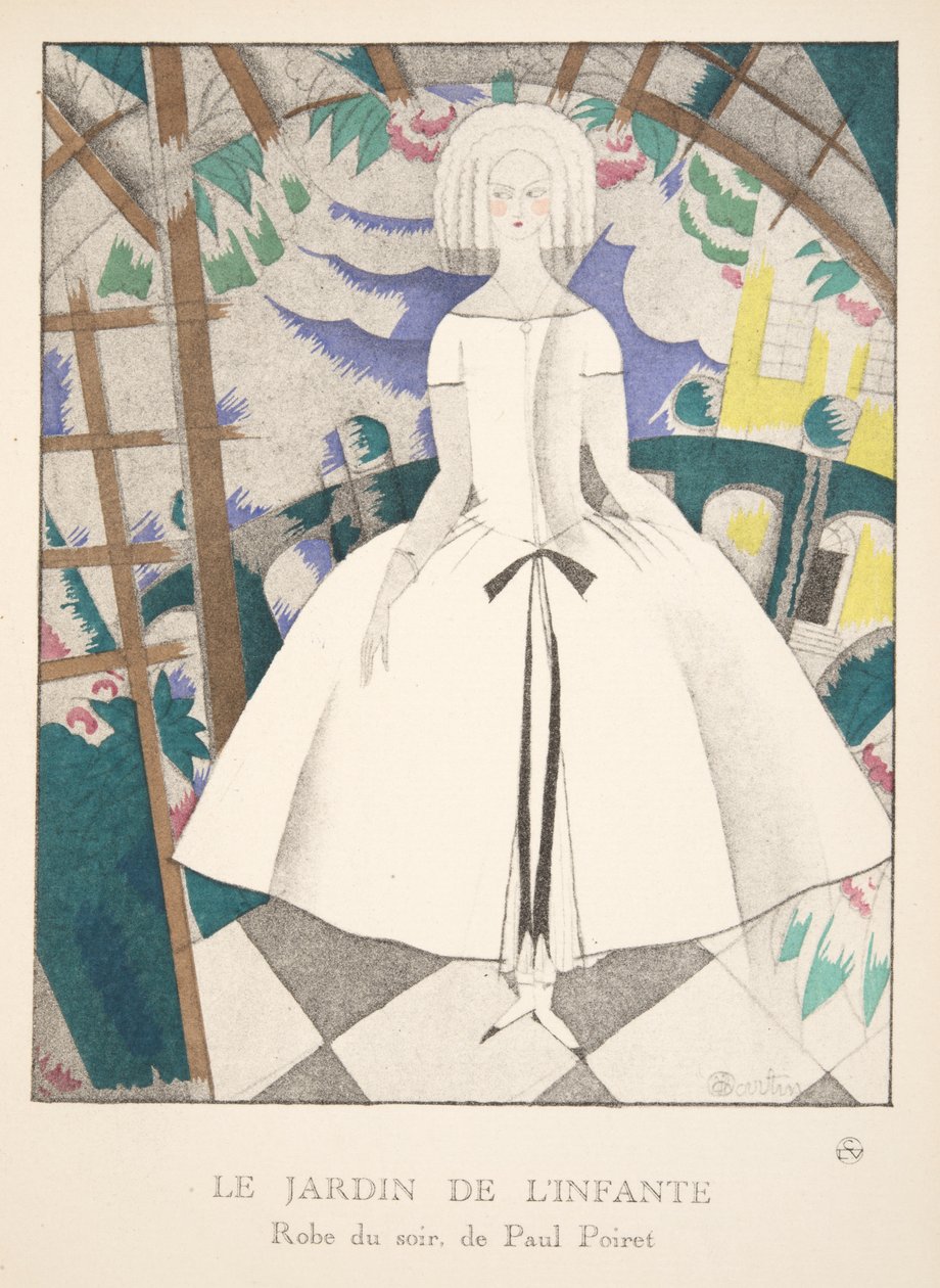 Le Jardin de lInfante, ze sbírky módních talířů, 1920 (tisk šablony) od Charles Martin