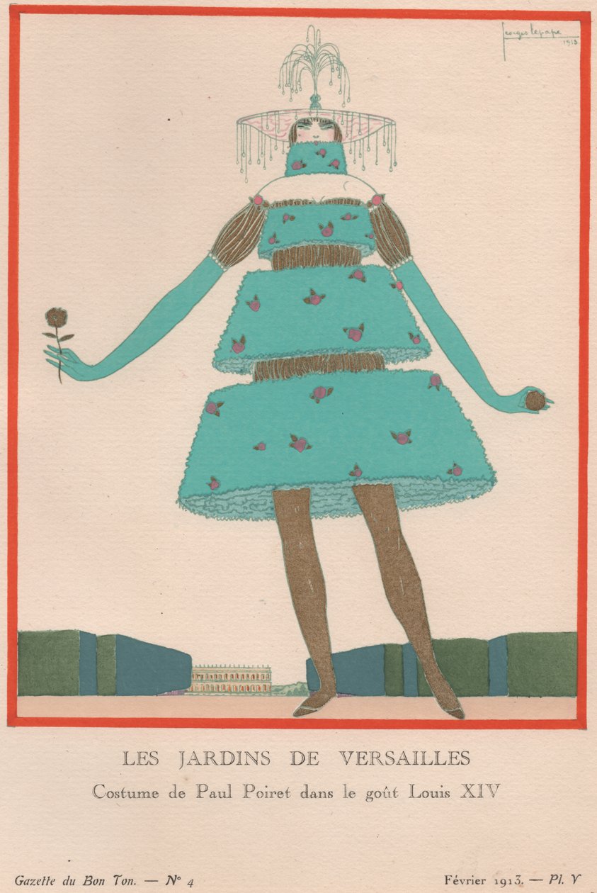 Zahrady Versailles, únor 1913 (tisk šablony) od Charles Martin