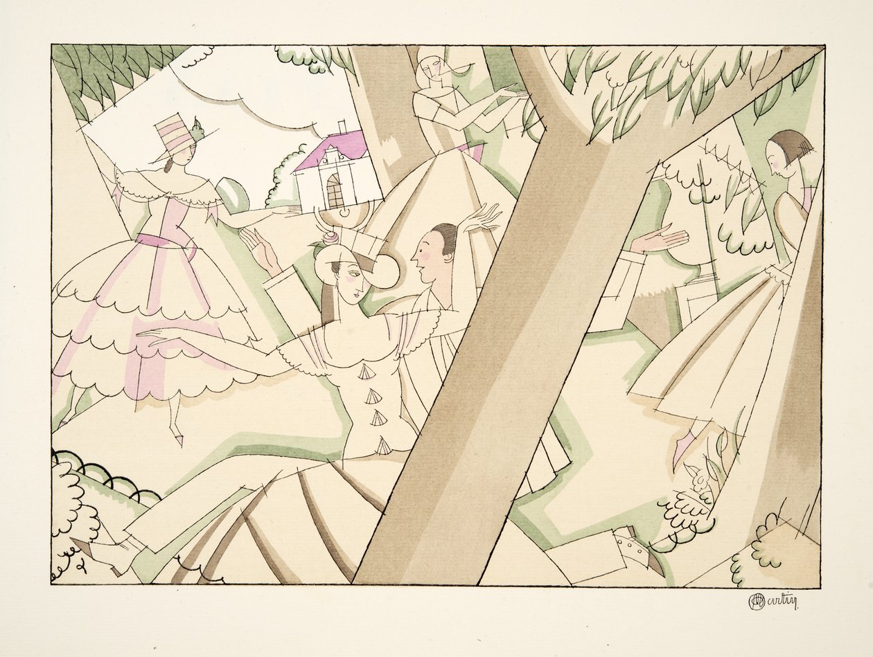 Les Quatre Coins, od Sports & Entertainment, hospoda. 1914 (tisk šablony) od Charles Martin