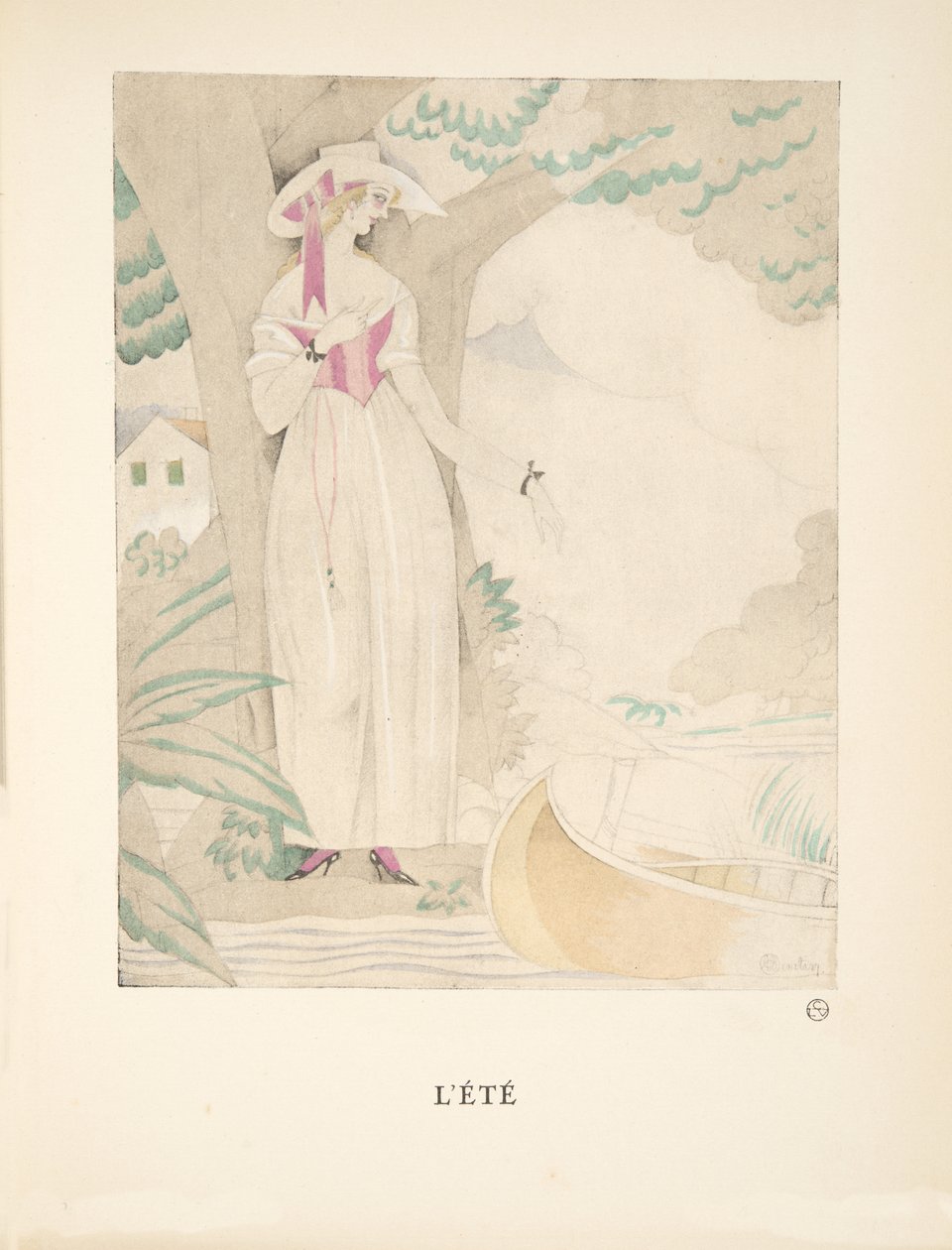 Lété, ze sbírky módních talířů, 1922 (pochoir print) od Charles Martin