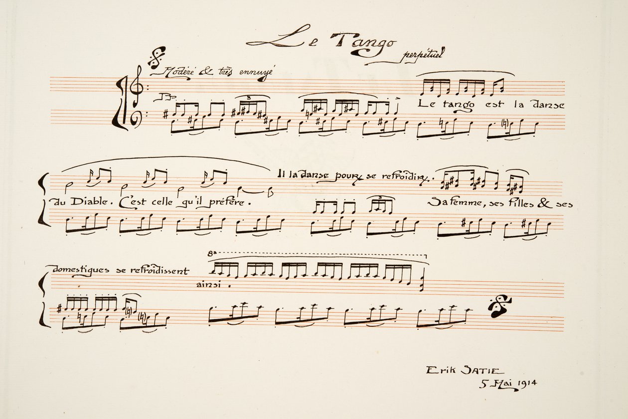 Hudební skóre pro Le Tango, od Sports & Entertainment, hospoda. 1914 (tisk šablony) od Charles Martin