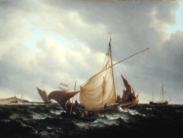 Holandská loď vyplouvá na moře od Charles Martin Powell