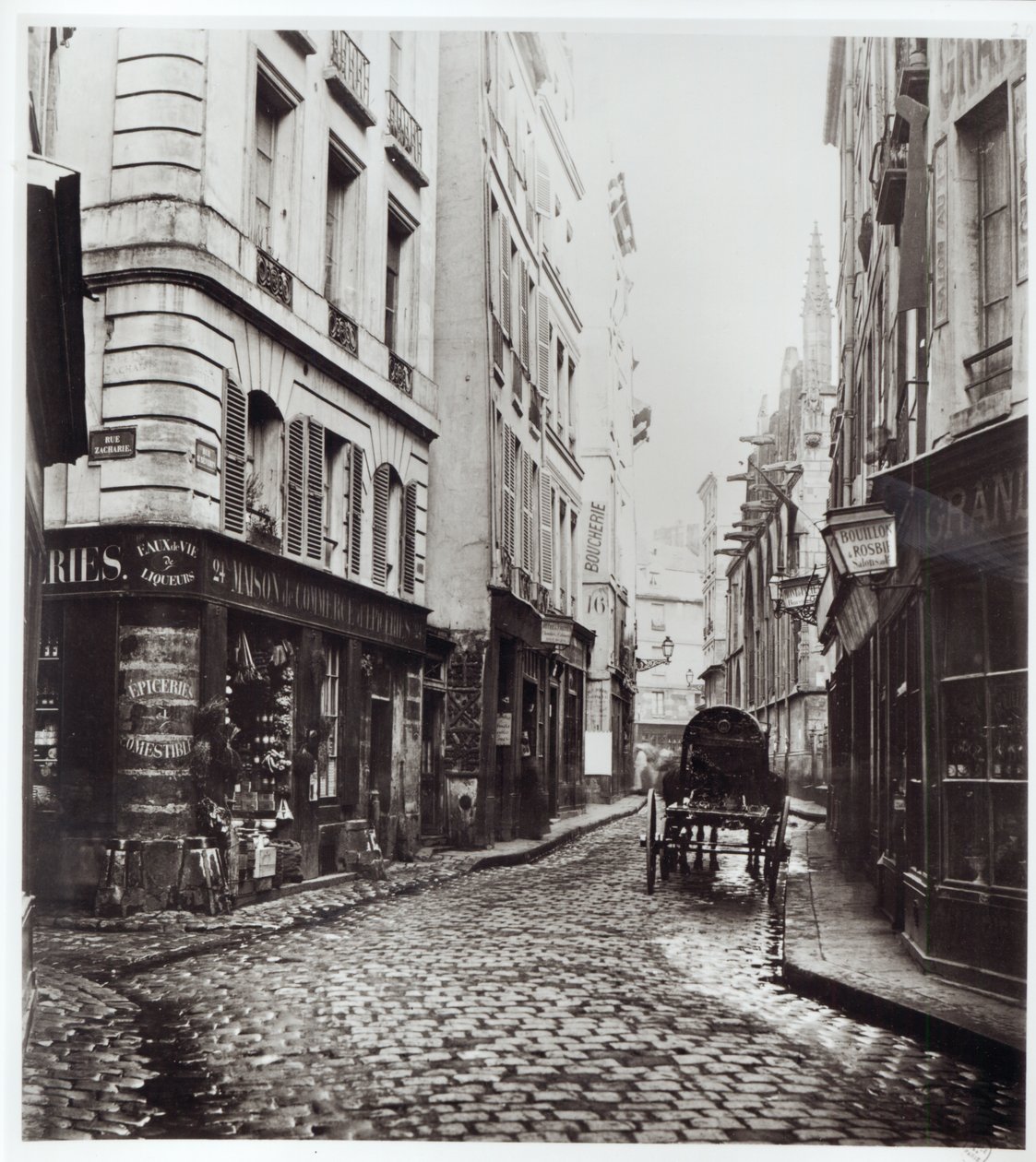 Rue Saint-Severin, z Rue de la Harpe, Paříž, 1858-78 od Charles Marville
