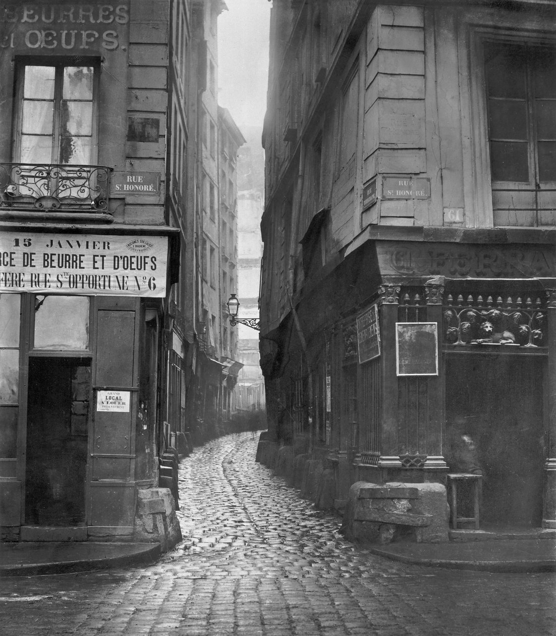 Rue Tirechape, od ulice St. Honore, Paříž, 1858-78 od Charles Marville