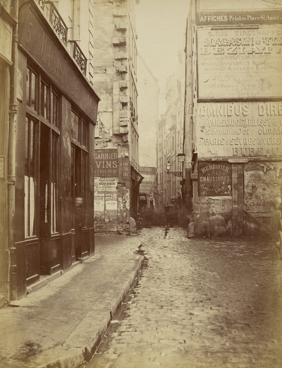 Rue Tirechappe, pohled z rue Saint-Honoré od Charles Marville