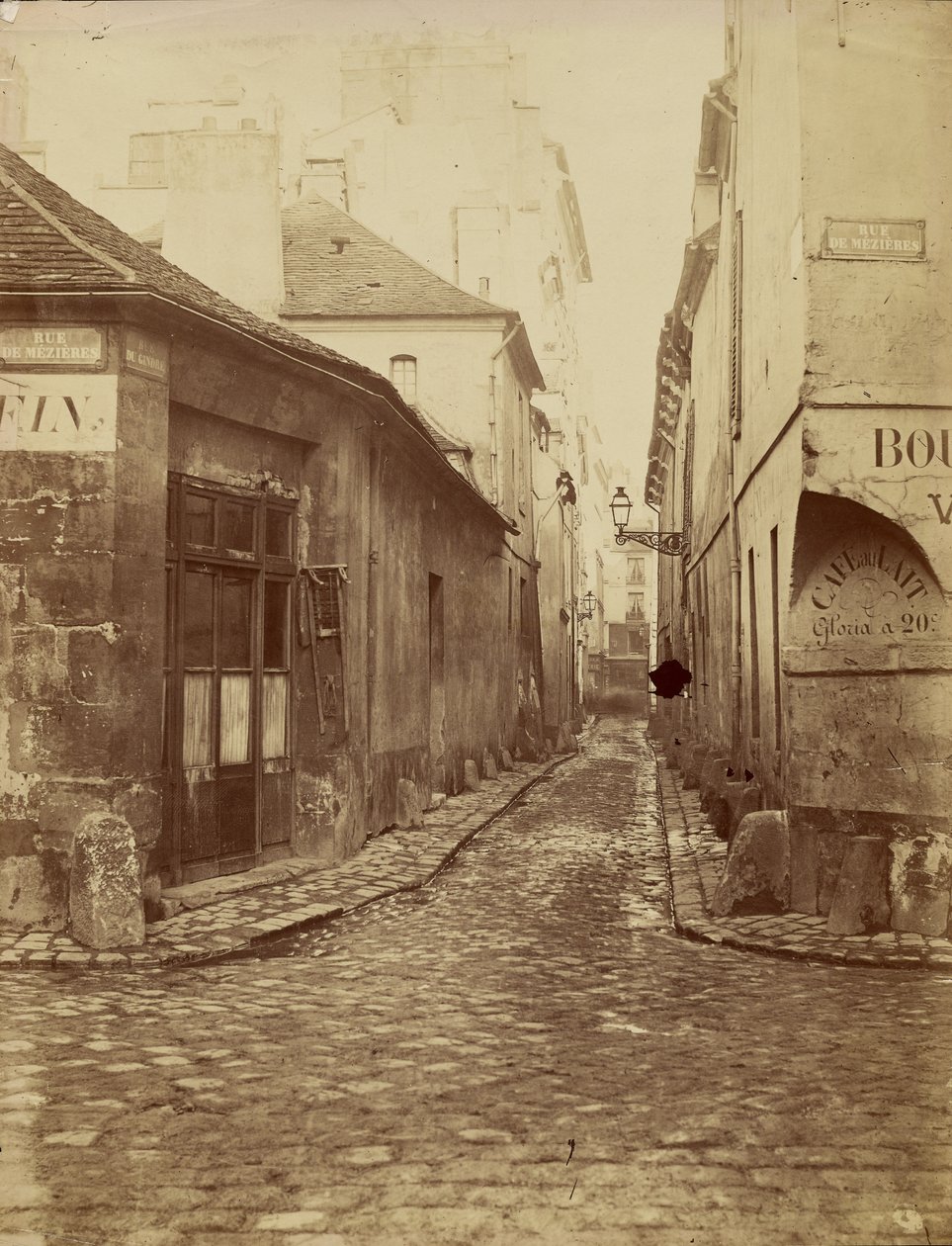 Rue du Gindre (část Rue Madame). Pohled z Rue de Mézières směrem k Rue du Vieux-Colombier. od Charles Marville