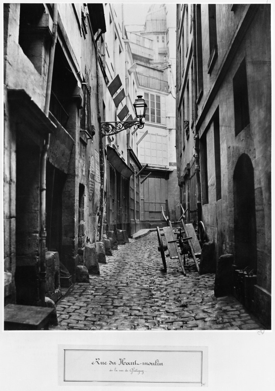 Rue du Haut Moulin, z rue de Glatigny, Paříž, 1858-78 od Charles Marville