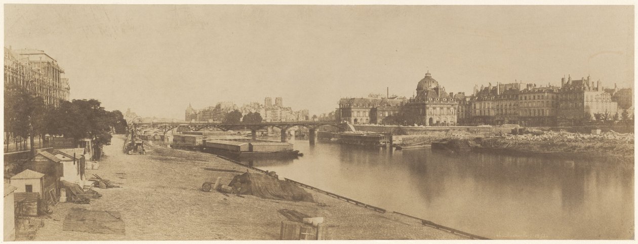 Seina z Pont du Carrousel směrem k Notre Dame, 1853 (foto) od Charles Marville