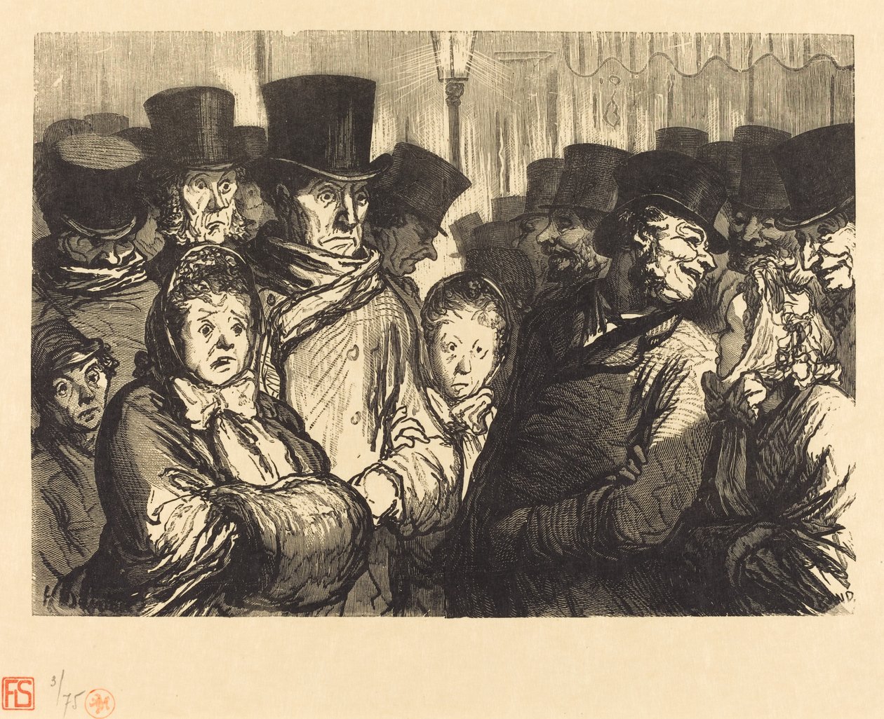 Boulevard du Temple o půlnoci od Charles Maurand after Honoré Daumier