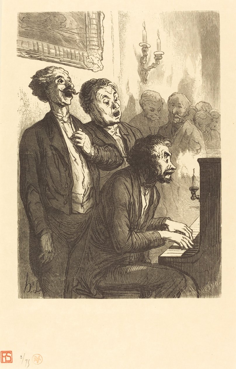 The Lounge Singers od Charles Maurand after Honoré Daumier