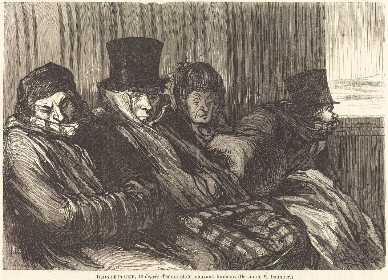 zábavný vlak od Charles Maurand after Honoré Daumier