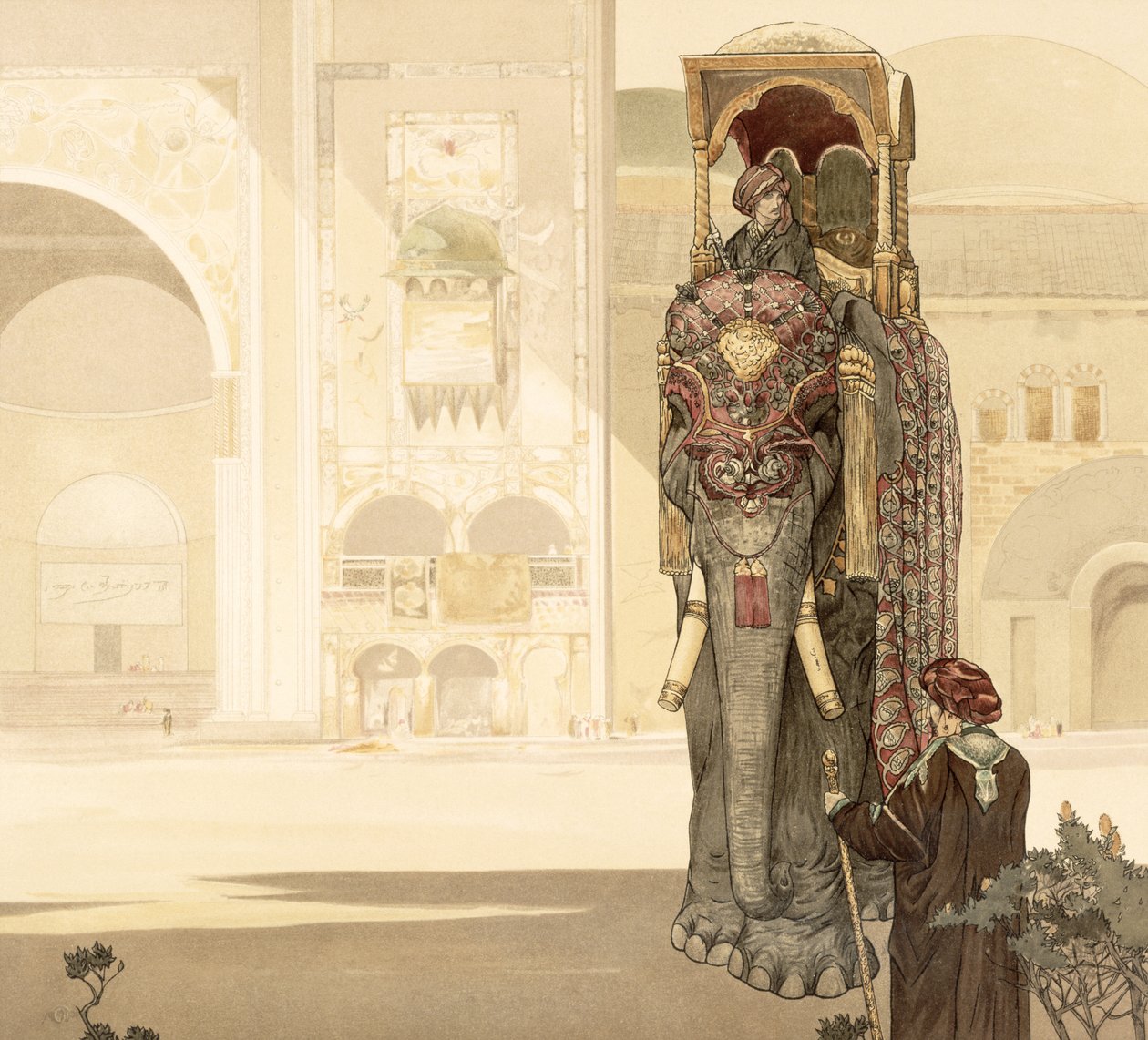 Ceremoniální slon z „Knihy džunglí“ od Rudyarda Kiplinga, 1903 od Charles Maurice Detmold