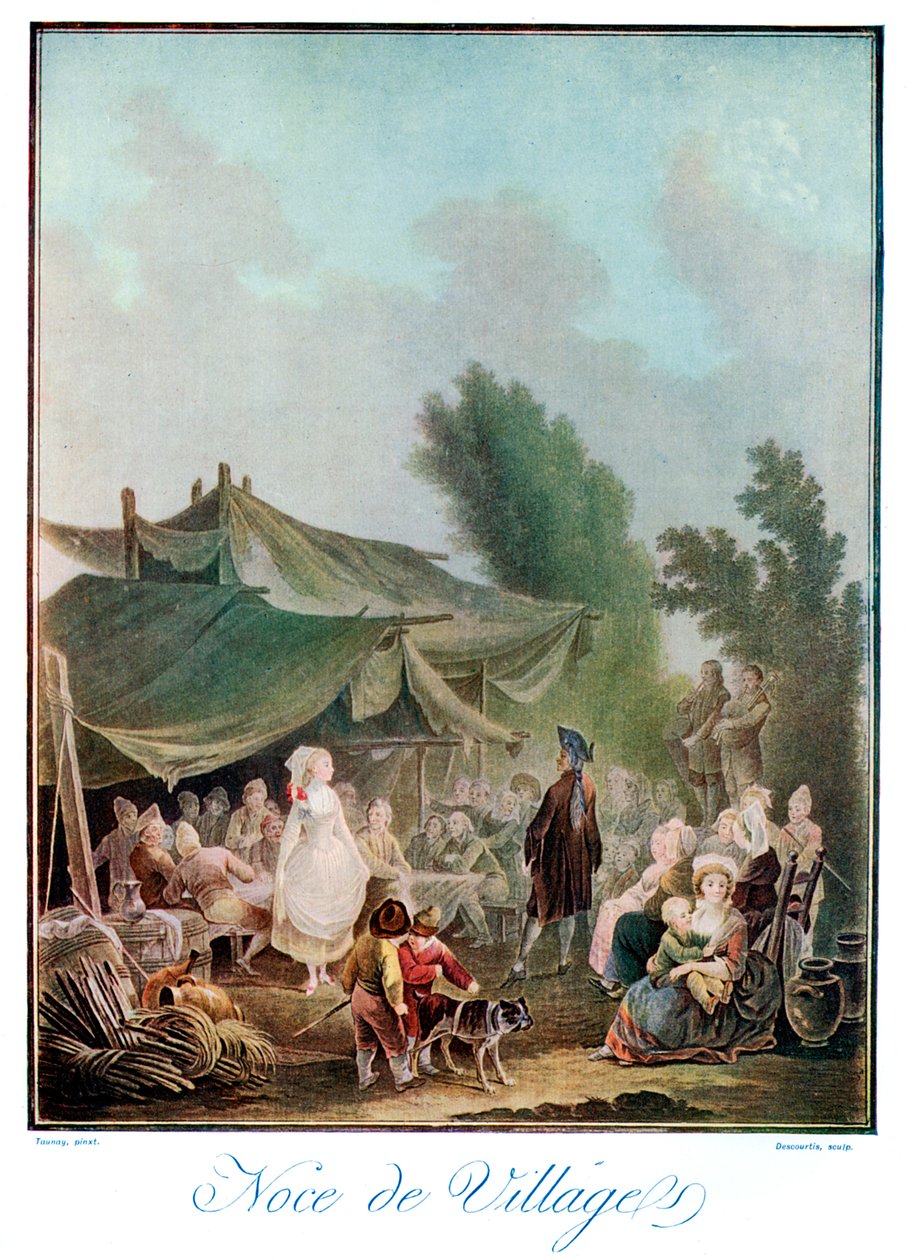 Noce de Village, 18. století 1910. od Charles Melchior Descourtis