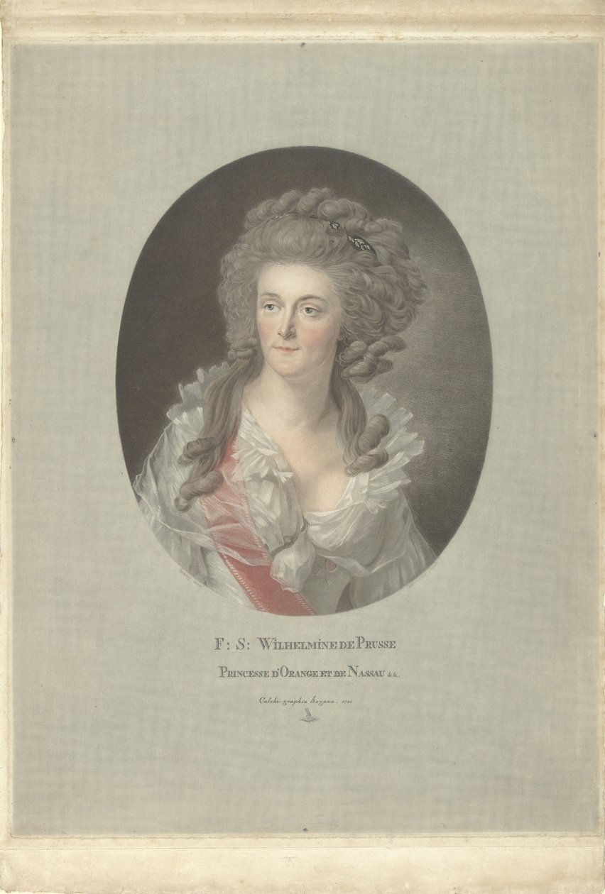 Portrét Wilhelminy Pruské, princezny z Orange-Nassau F: S: Wilhelmine de Prusse Princesse d