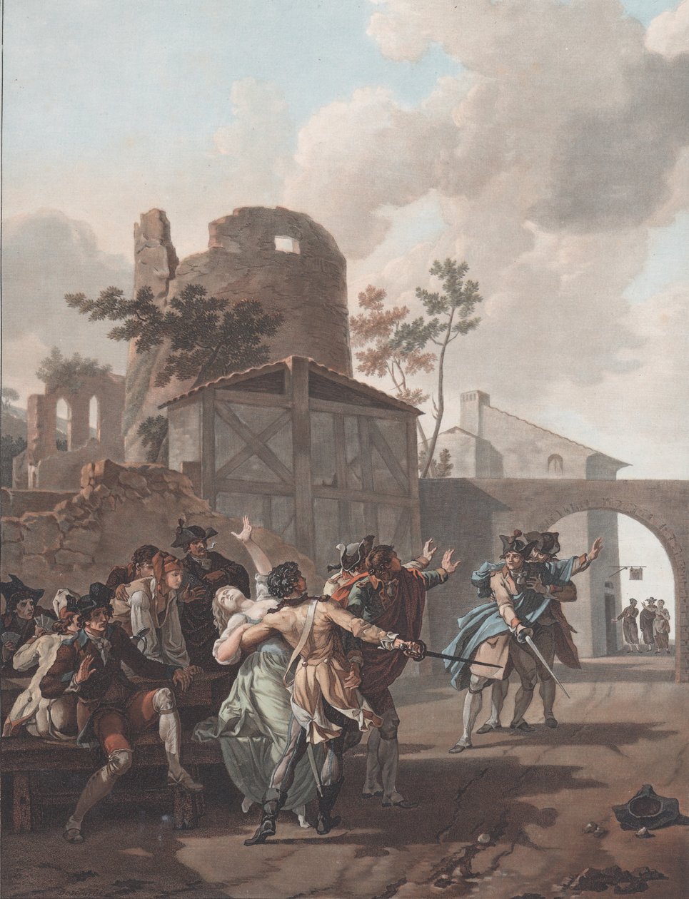 Brawl La Rixe, ca. 1792. od Charles Melchior Descourtis