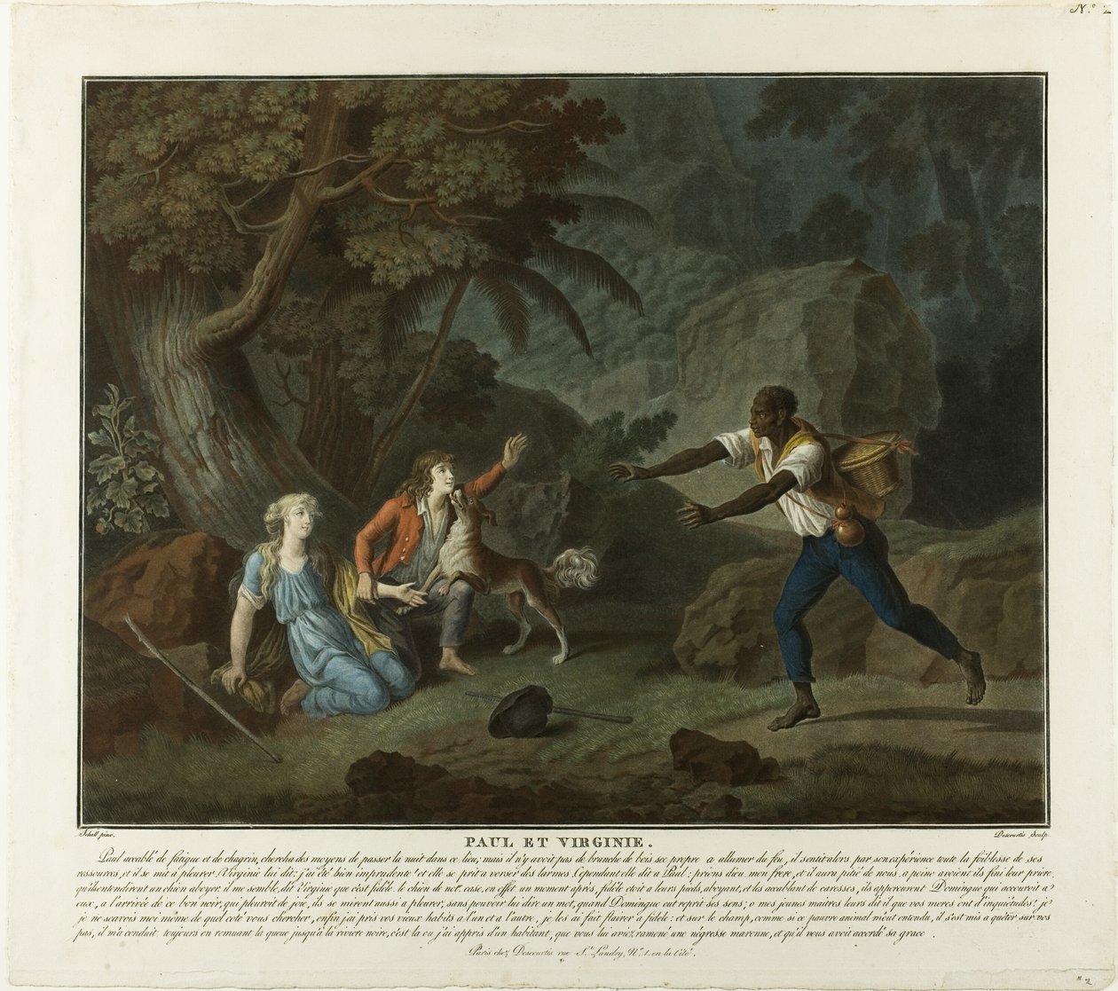 Noc, deska 1 od Paul et Virginie od Charles Melchior Descourtis