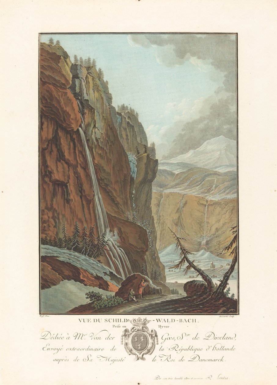 Vue du Schild-Wald-Bach chválí Hivera od Charles Melchior Descourtis after Caspar Wolf