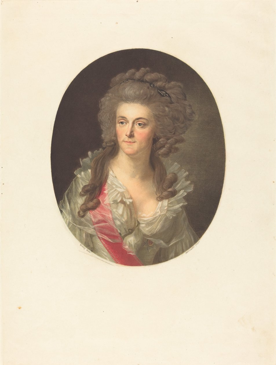 Frederica Sophia Wilhelmina z Pruska, princezna z Orange Nassau od Charles Melchior Descourtis after Friedrich Tischbein
