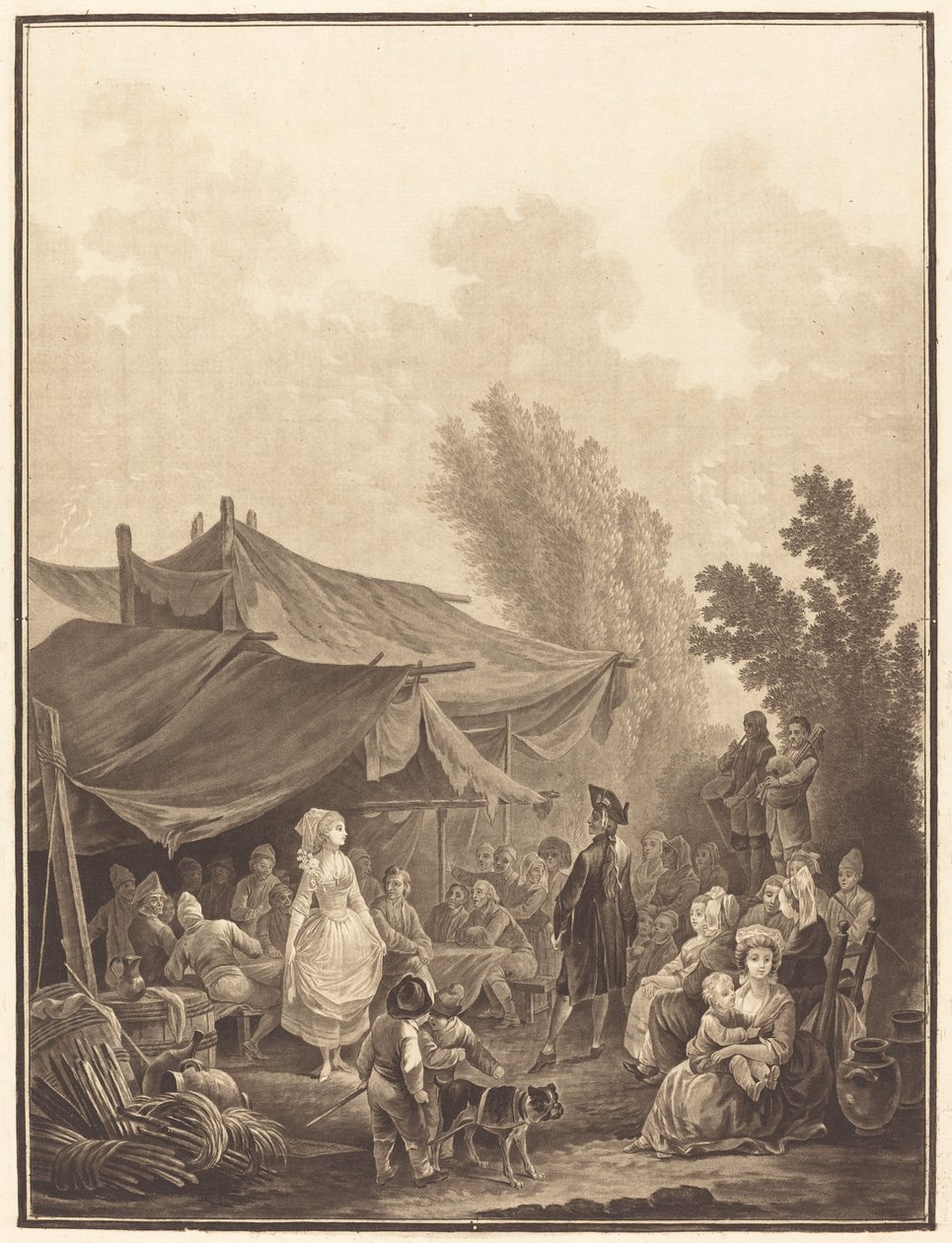 Noce de Village (vesnická svatba) od Charles Melchior Descourtis after Nicolas Antoine Taunay