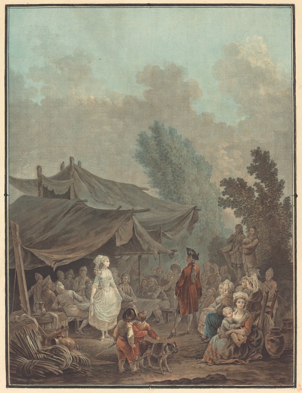 Noce de Village (vesnická svatba) od Charles Melchior Descourtis after Nicolas Antoine Taunay