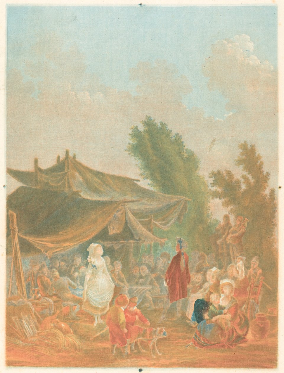 Noce de Village (vesnická svatba) od Charles Melchior Descourtis after Nicolas Antoine Taunay
