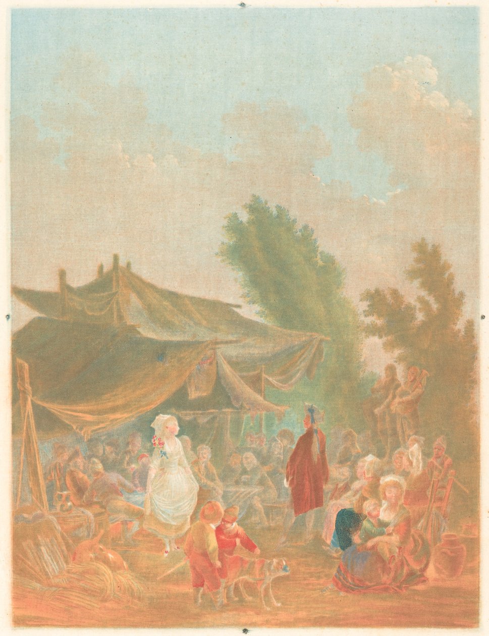 Noce de Village (vesnická svatba) od Charles Melchior Descourtis after Nicolas Antoine Taunay