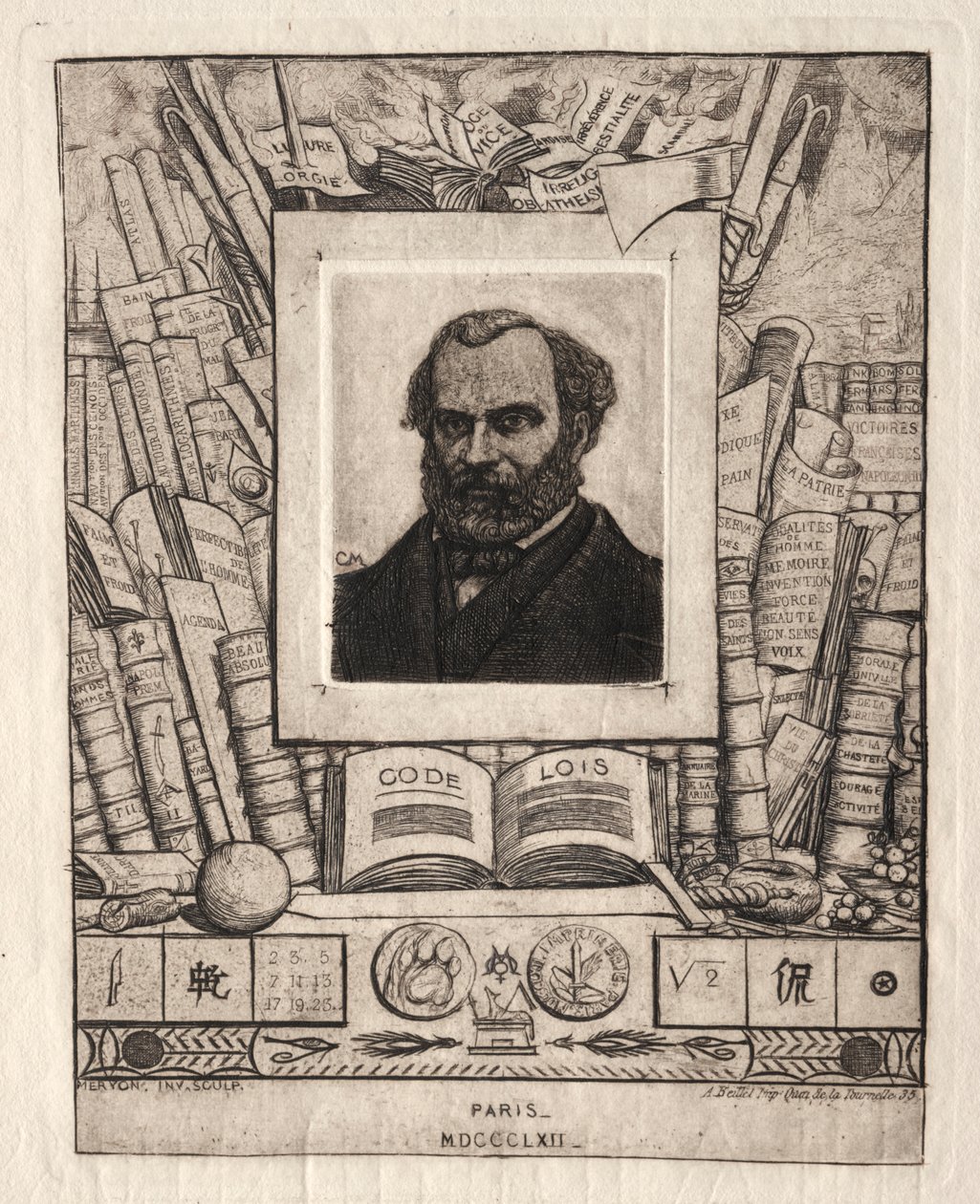 Armand Gueraud z Nantes, tiskař a literát od Charles Meryon