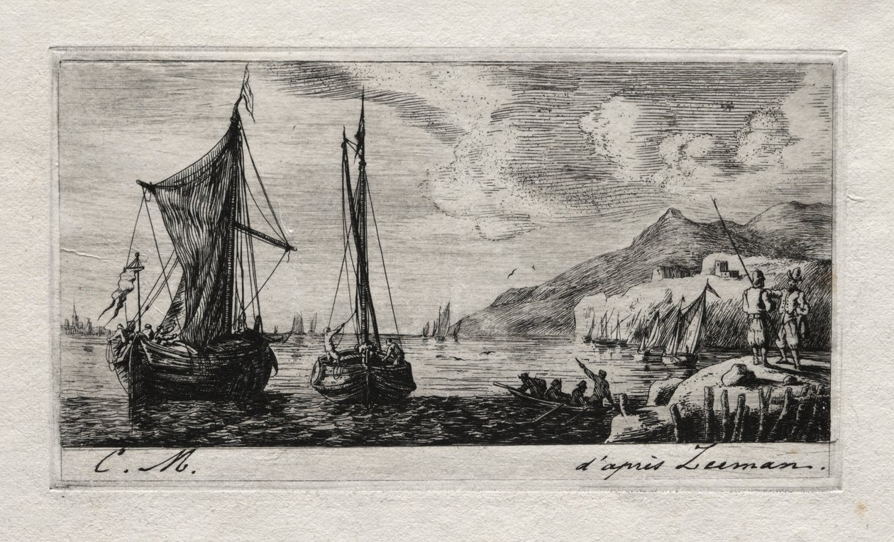Calais - Flushing Boats, 1850. od Charles Meryon